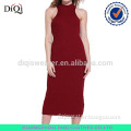 Women's Mock Neck Ribbed Knitted Halter Long Tight Maxi Sweater Dress